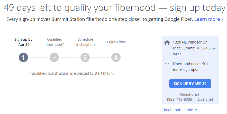 Google Fiber Sign Up